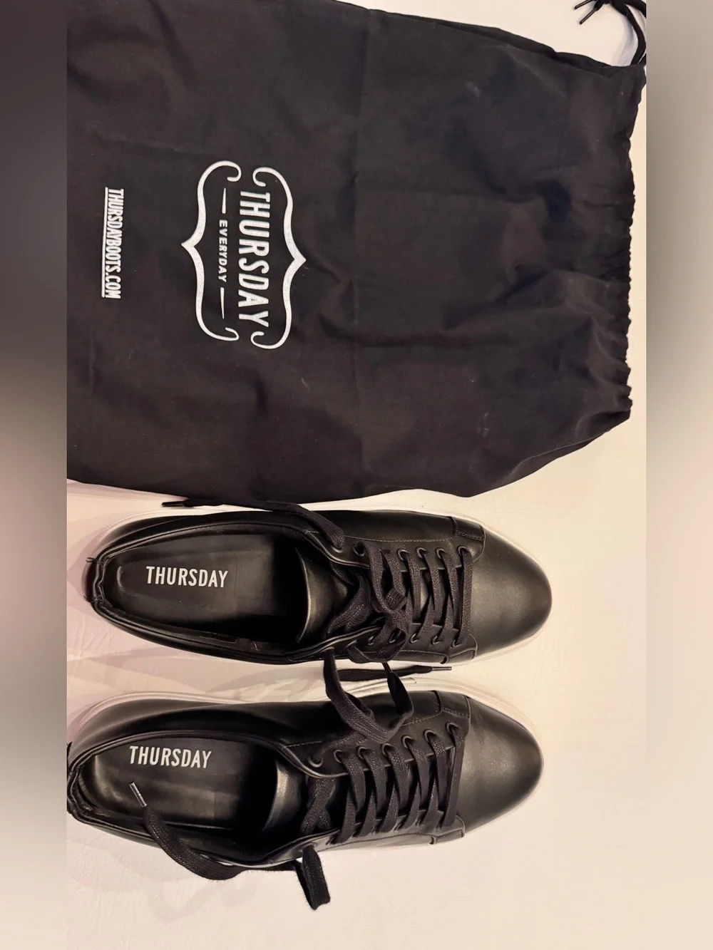 Thursday Boot Company Men’s Black Leather Low-Top Sneakers